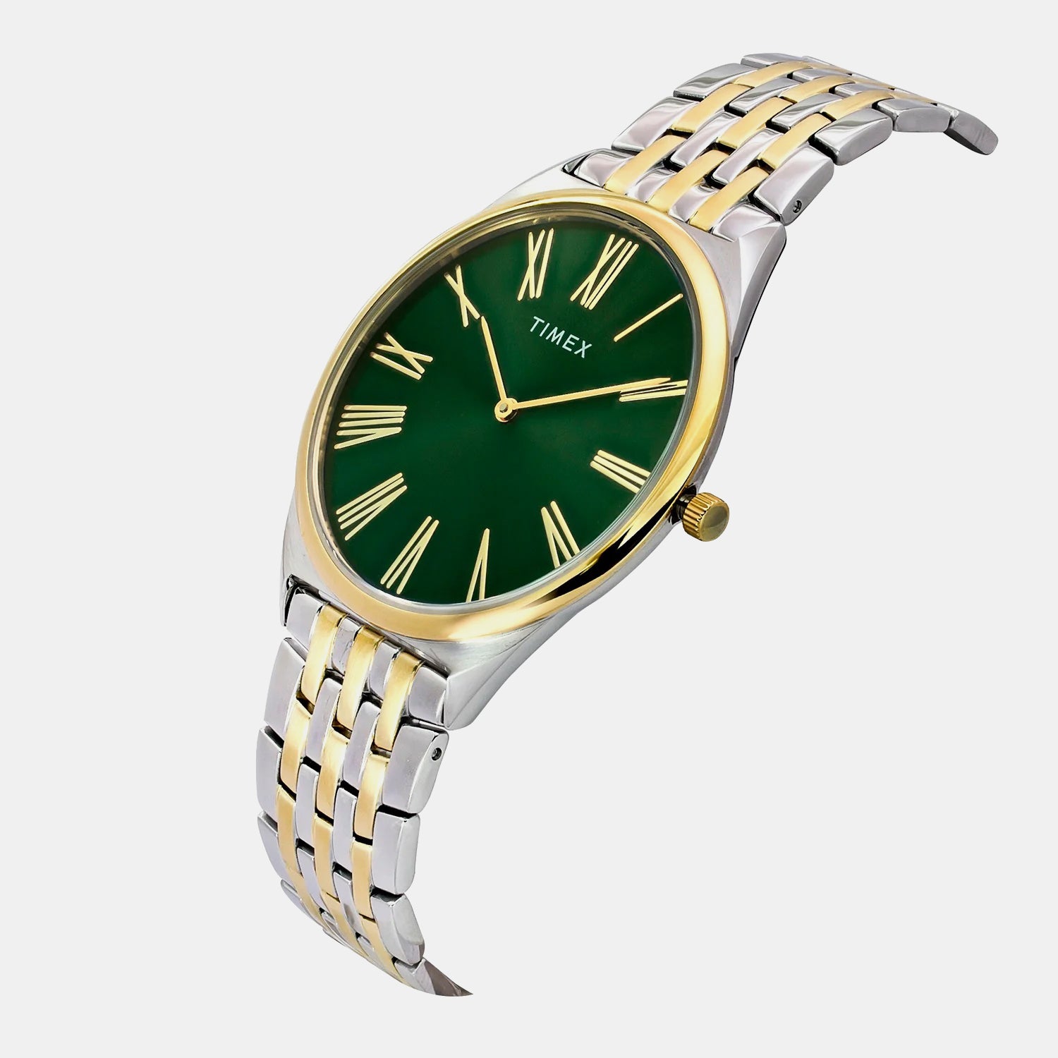 Fashion Men Quartz Green Dial Analog Stainless Steel Watch TWEG27903