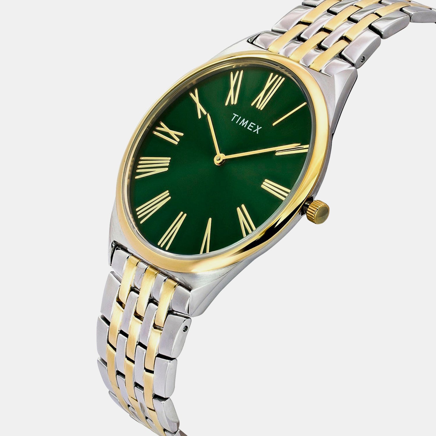 Fashion Men Quartz Green Dial Analog Stainless Steel Watch TWEG27903