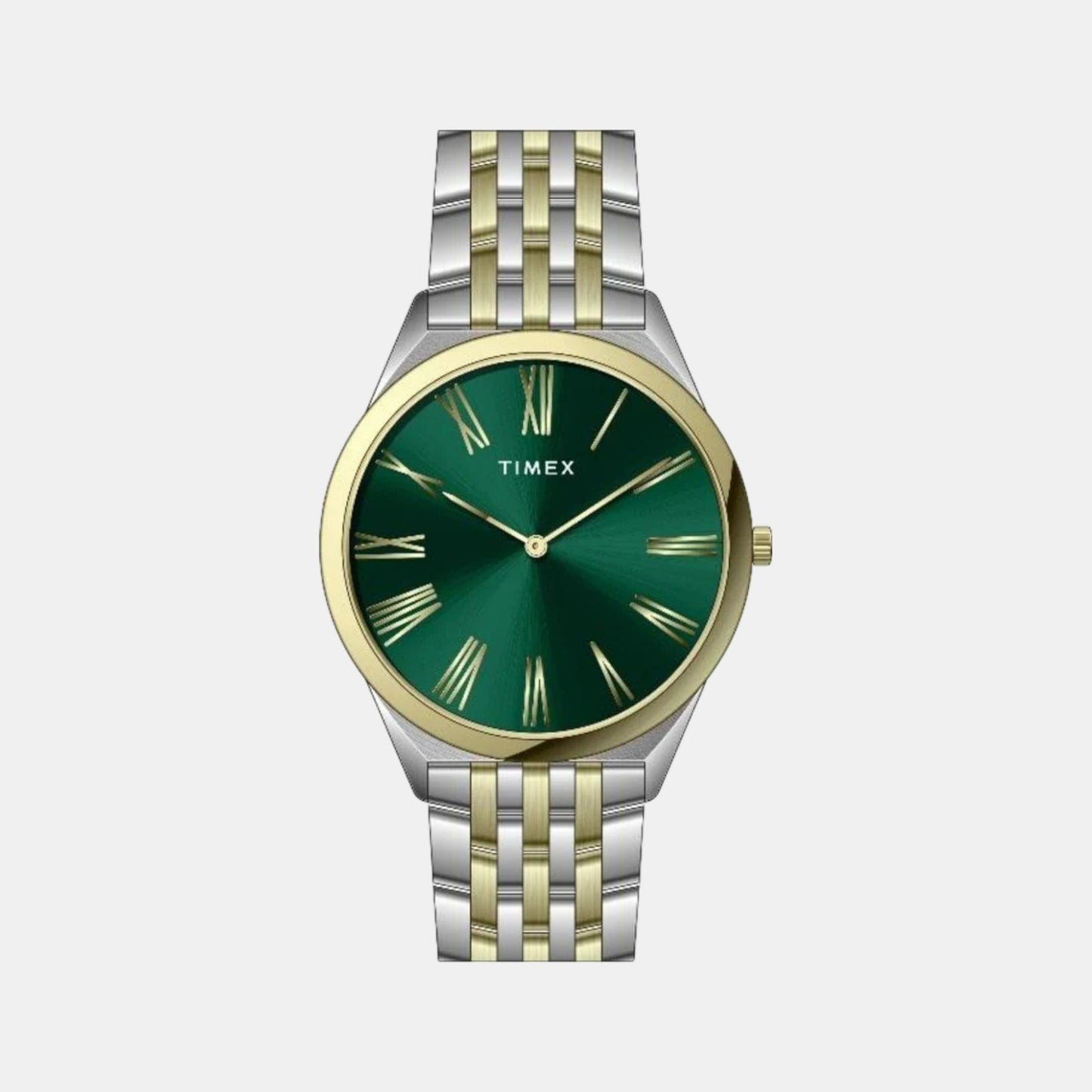 Fashion Men Quartz Green Dial Analog Stainless Steel Watch TWEG27903