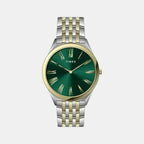 Fashion Men Quartz Green Dial Analog Stainless Steel Watch TWEG27903
