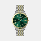 Fashion Men Quartz Green Dial Analog Stainless Steel Watch TWEG27903