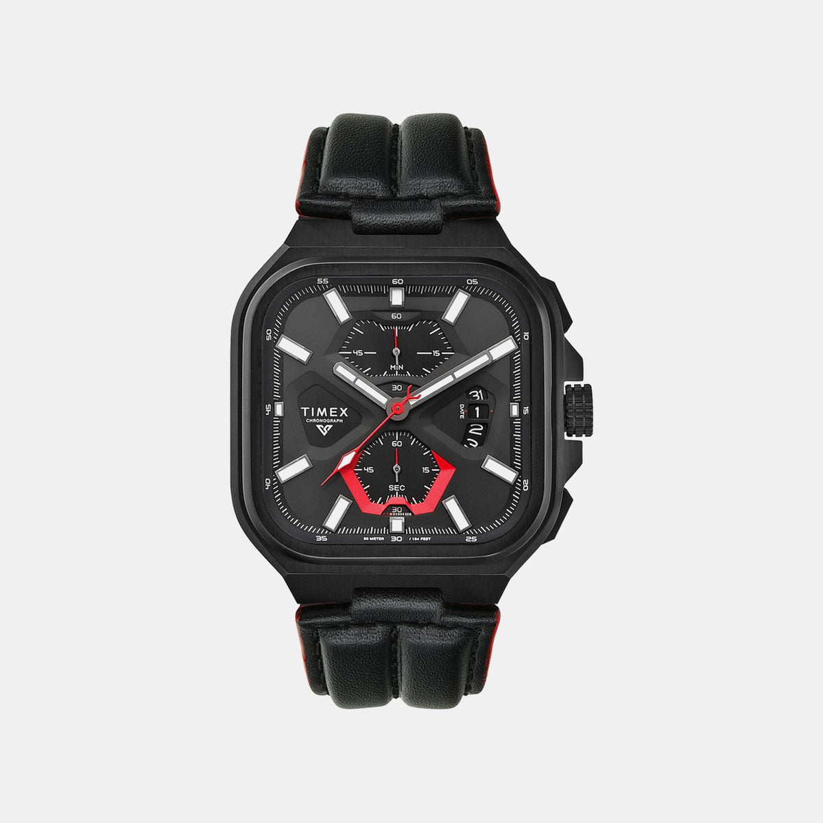 Vector Men Quartz Black Dial Multi-Function Leather Watch TWEG30900