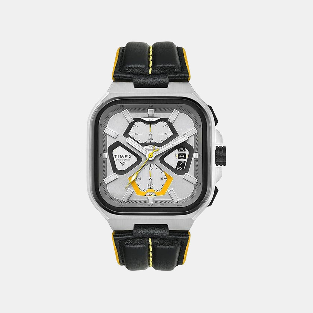 Vector Men Quartz Silver Dial Chronograph Leather Watch TWEG30901