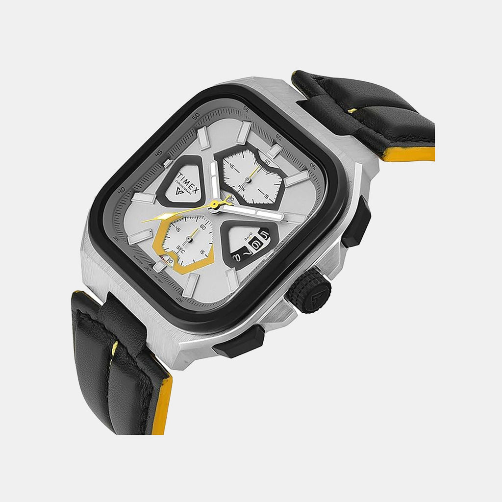 Vector Men Quartz Silver Dial Chronograph Leather Watch TWEG30901