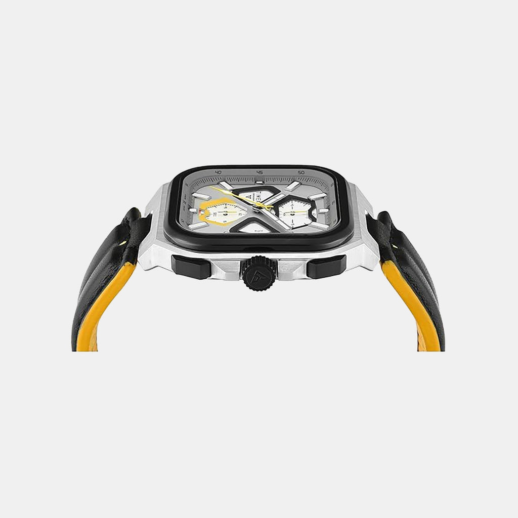 Vector Men Quartz Silver Dial Chronograph Leather Watch TWEG30901