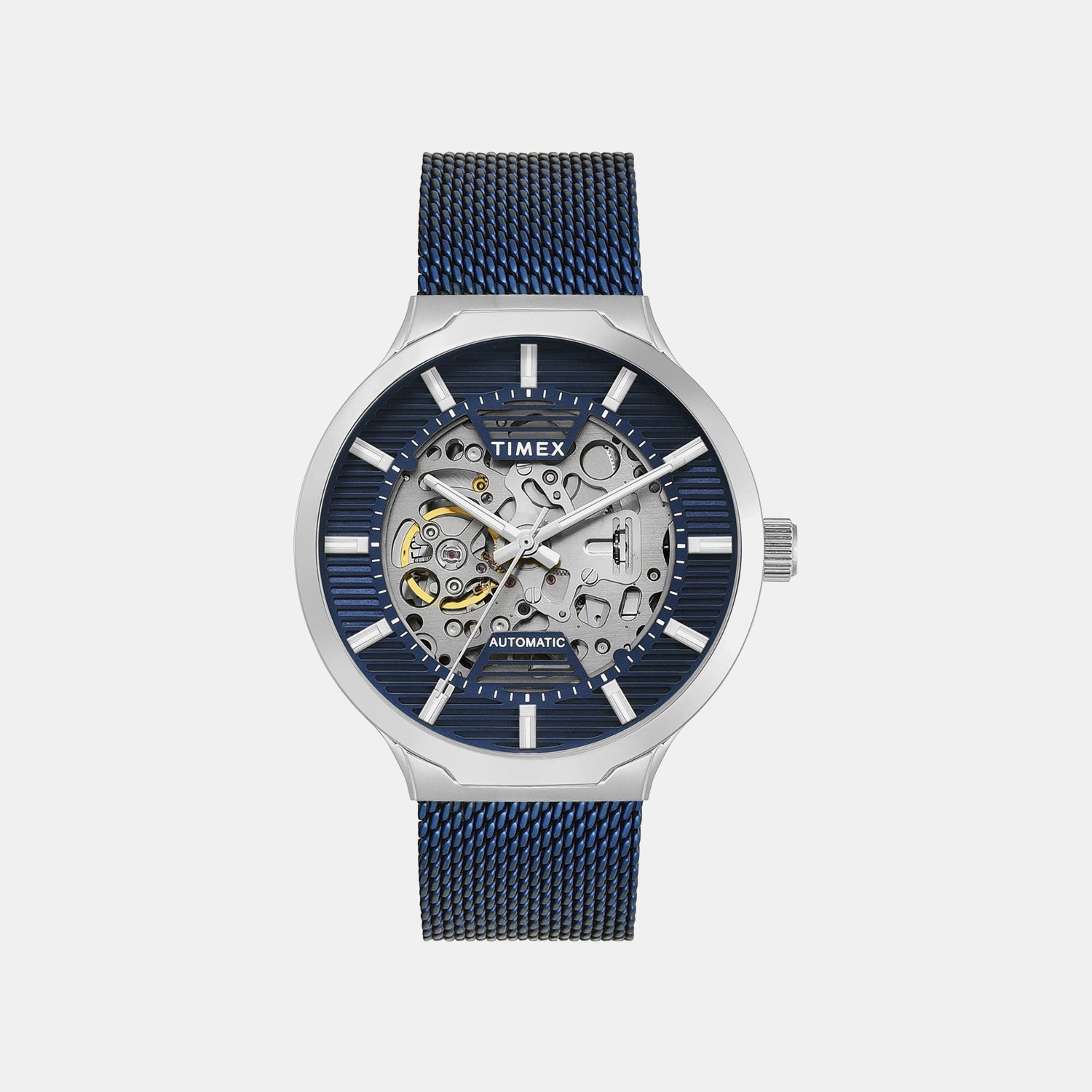 Men Quartz Blue Dial Analog Mesh Watch TWEG31502