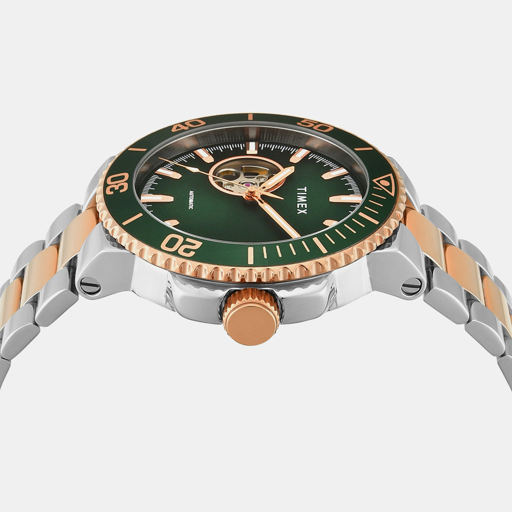 Signio Men Automatic Green Dial Analog Stainless Steel Watch TWEG31701