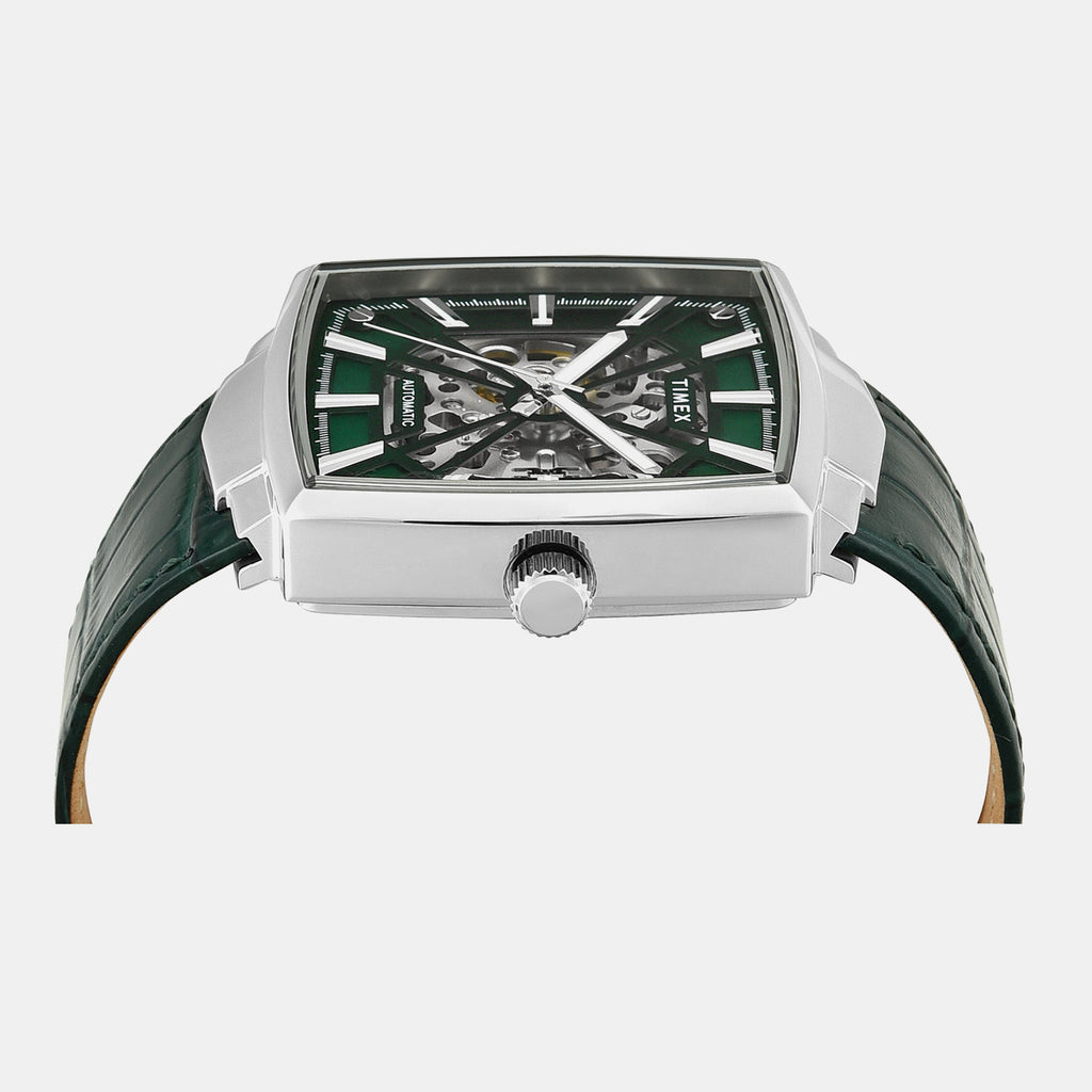 Signio Men Automatic Green Dial Analog Leather Watch TWEG32000