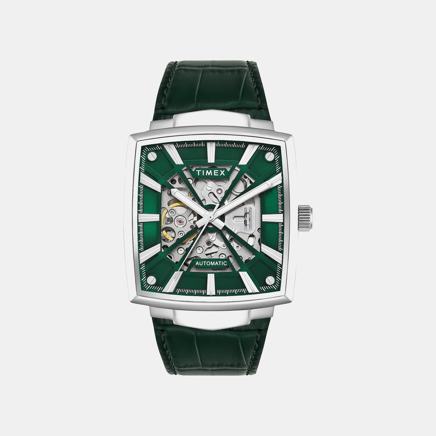 Signio Men Automatic Green Dial Analog Leather Watch TWEG32000