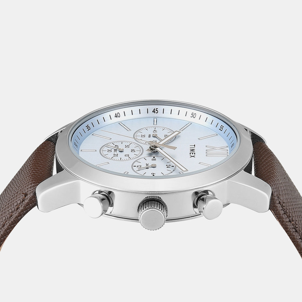 Trendline Men Quartz Blue Dial Multi-Function Leather Watch TWEG32200