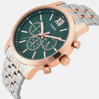 Trendline Men Quartz Green Dial Multi-Function Stainless Steel Watch TWEG32201