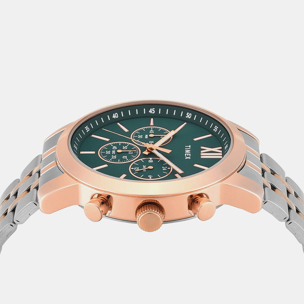 Trendline Men Quartz Green Dial Multi-Function Stainless Steel Watch TWEG32201