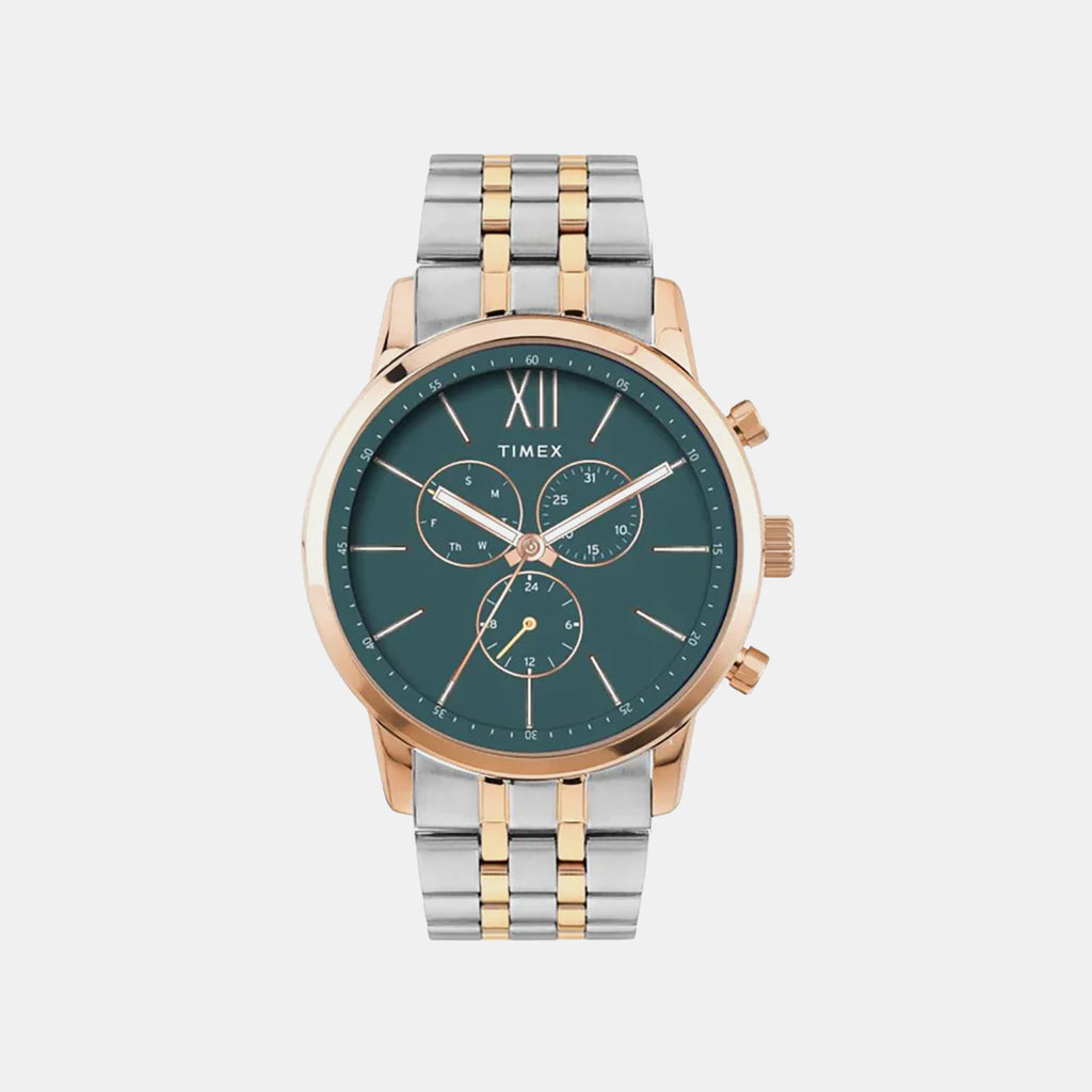 Trendline Men Quartz Green Dial Multi-Function Stainless Steel Watch TWEG32201