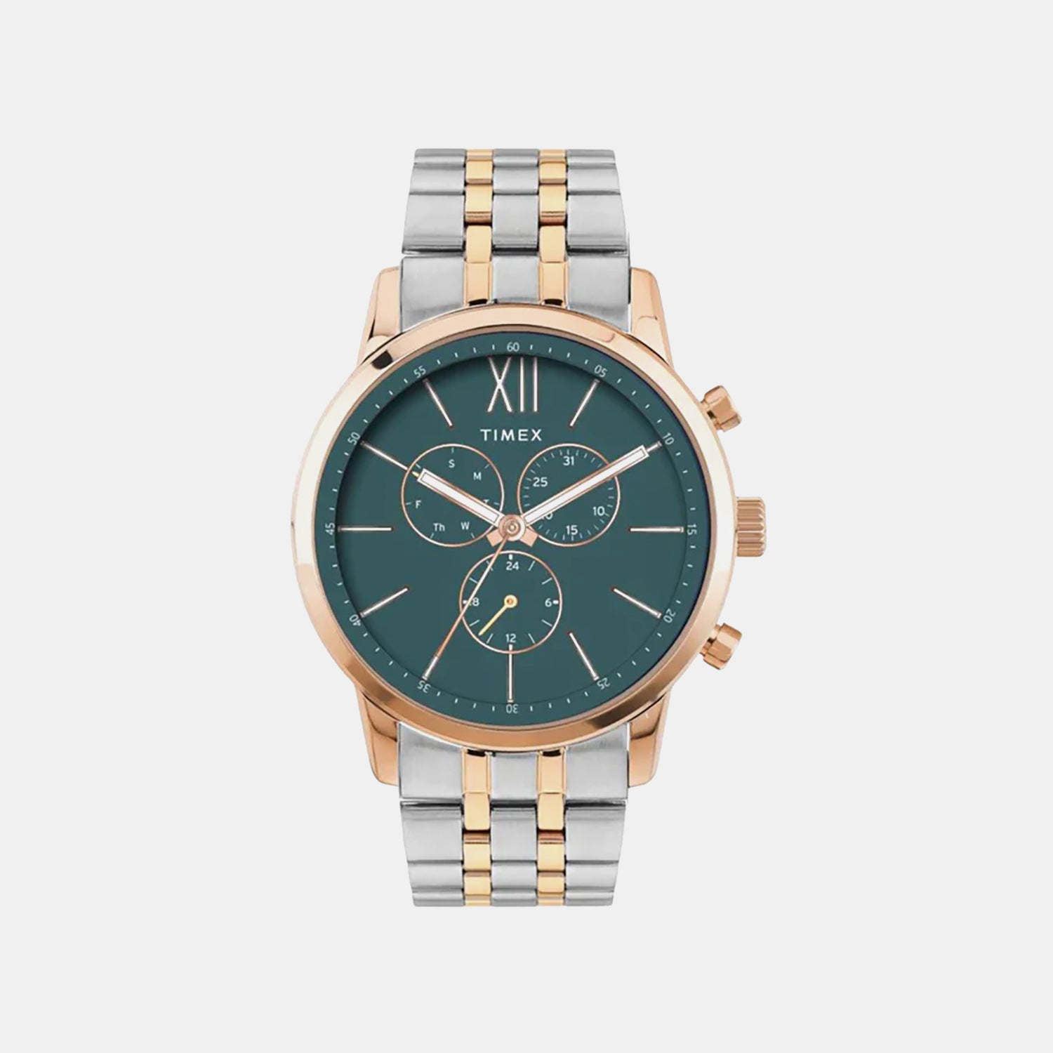 Trendline Men Quartz Green Dial Multi-Function Stainless Steel Watch TWEG32201