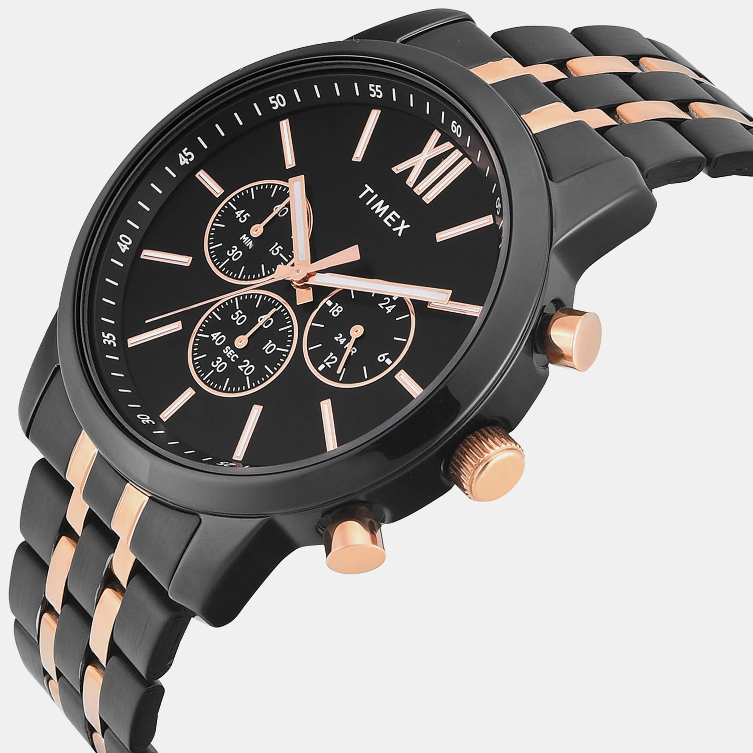 Trendline Men Quartz Black Dial Chronograph Stainless Steel Watch TWEG32202