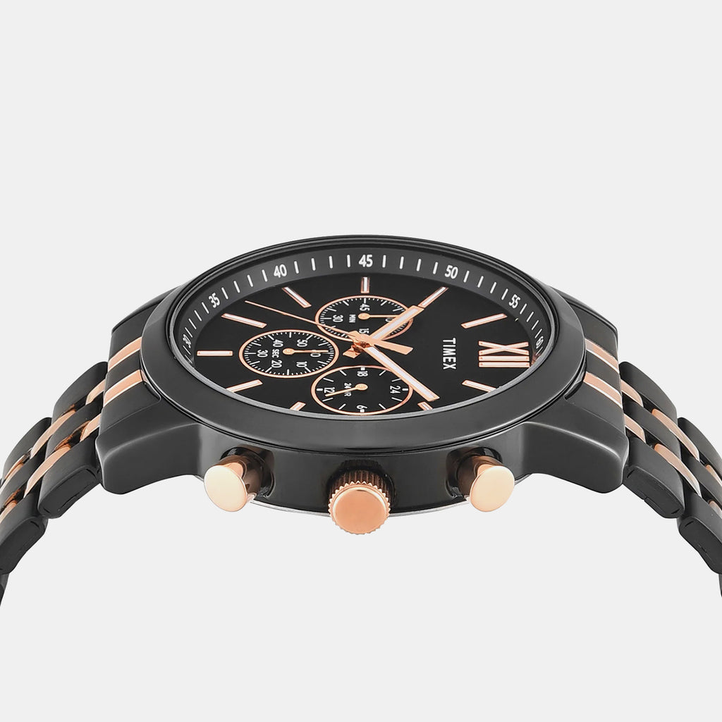 Trendline Men Quartz Black Dial Chronograph Stainless Steel Watch TWEG32202