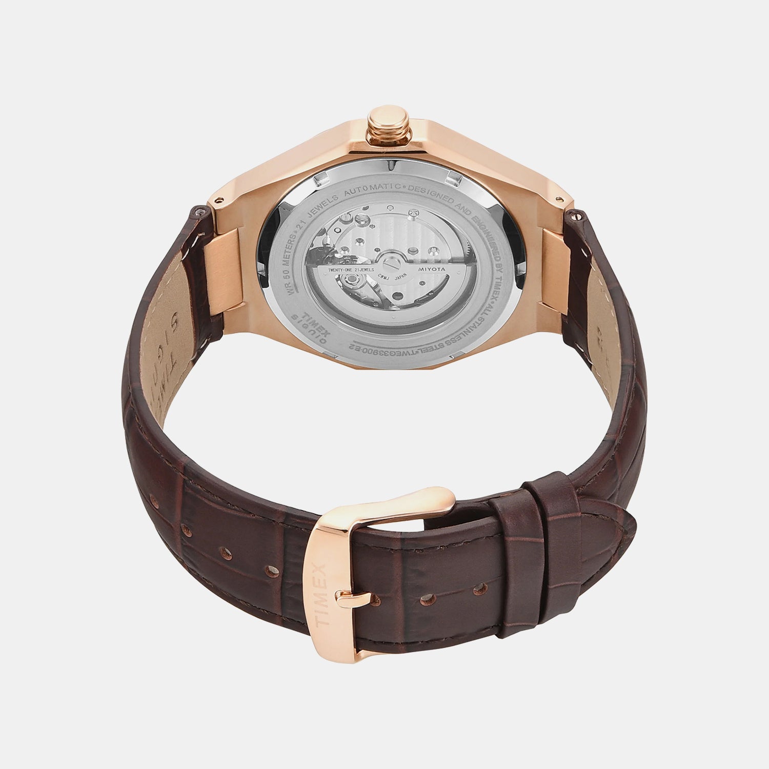 Signio Men Automatic Silver Dial Analog Leather Watch TWEG33900