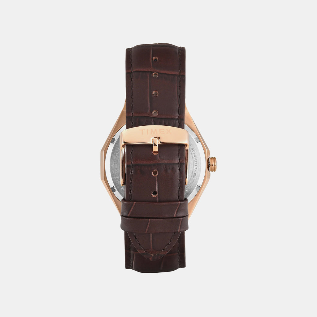 Signio Men Automatic Silver Dial Analog Leather Watch TWEG33900