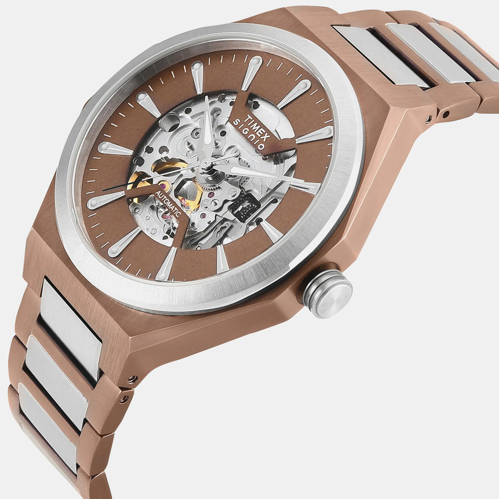 Signio Men Automatic Brown Dial Analog Stainless Steel Watch TWEG33901