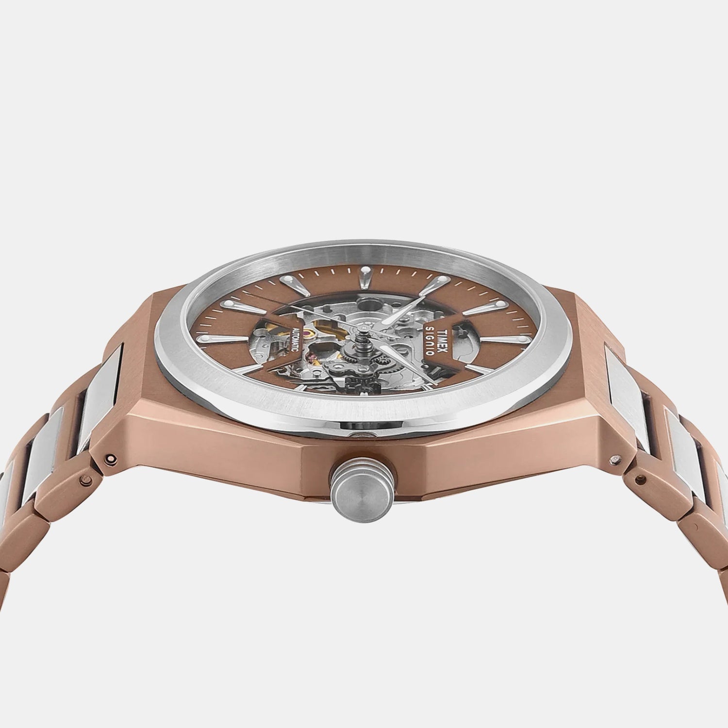 Signio Men Automatic Brown Dial Analog Stainless Steel Watch TWEG33901