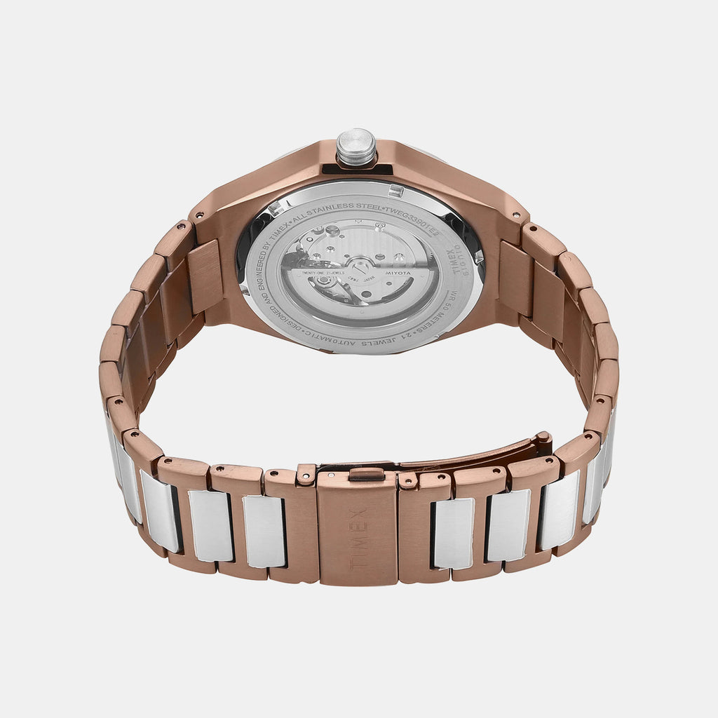 Signio Men Automatic Brown Dial Analog Stainless Steel Watch TWEG33901