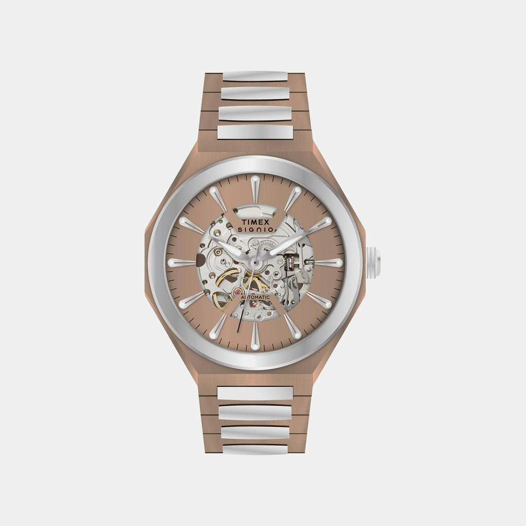 Signio Men Automatic Brown Dial Analog Stainless Steel Watch TWEG33901