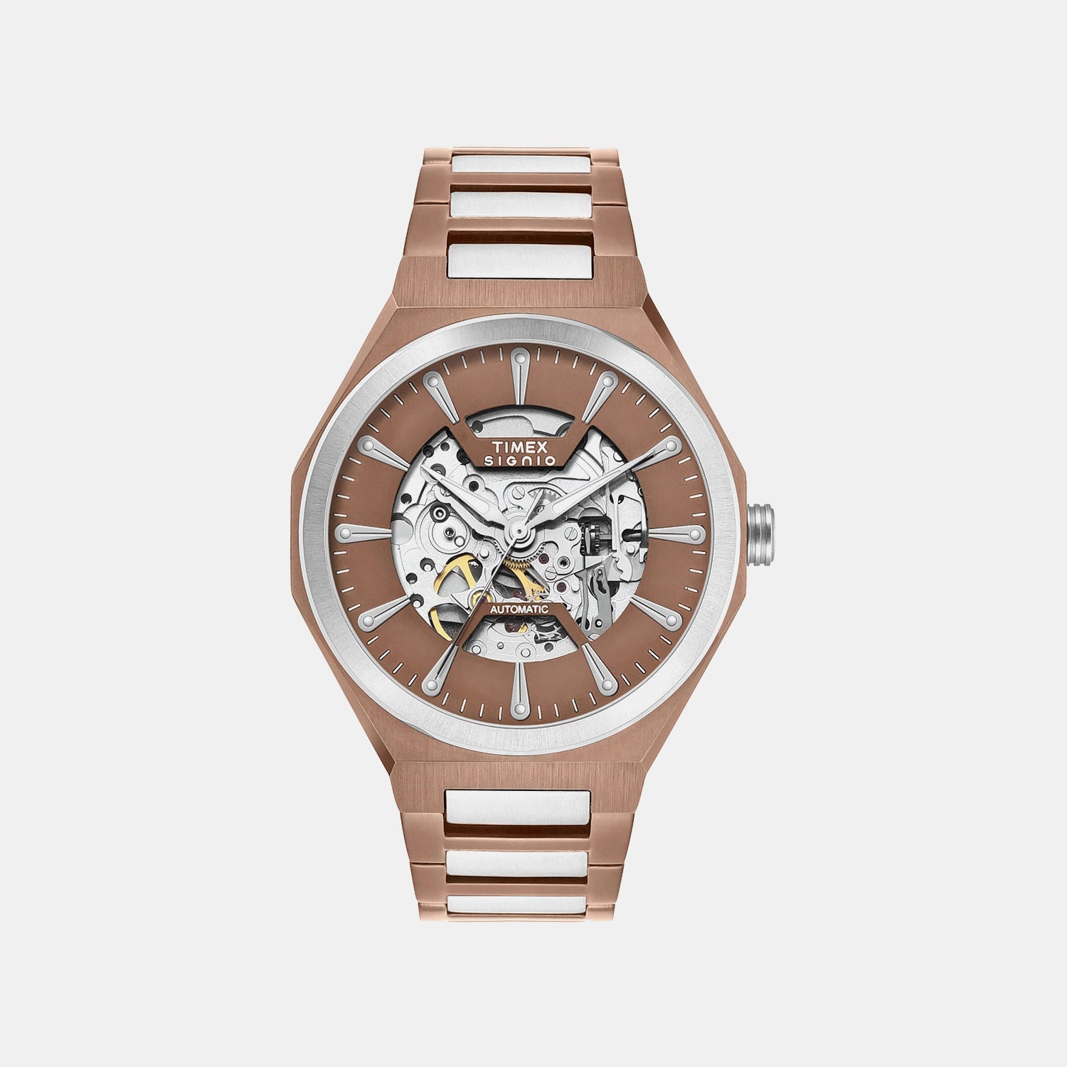 Signio Men Automatic Brown Dial Analog Stainless Steel Watch TWEG33901