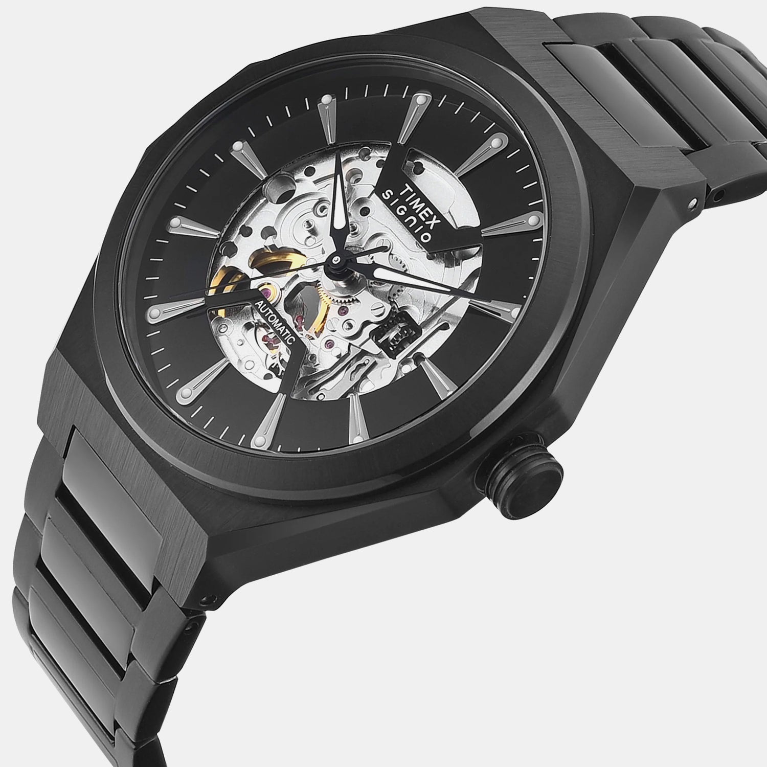 Signio Men Automatic Black Dial Analog Stainless Steel Watch TWEG33902