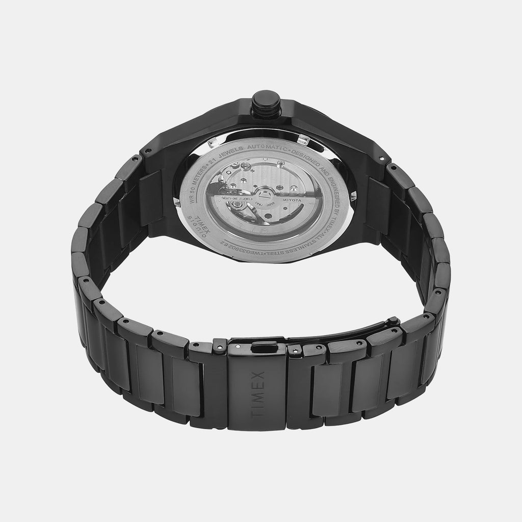 Signio Men Automatic Black Dial Analog Stainless Steel Watch TWEG33902