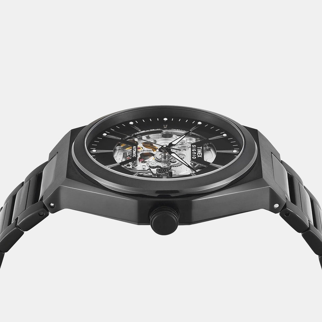 Signio Men Automatic Black Dial Analog Stainless Steel Watch TWEG33902