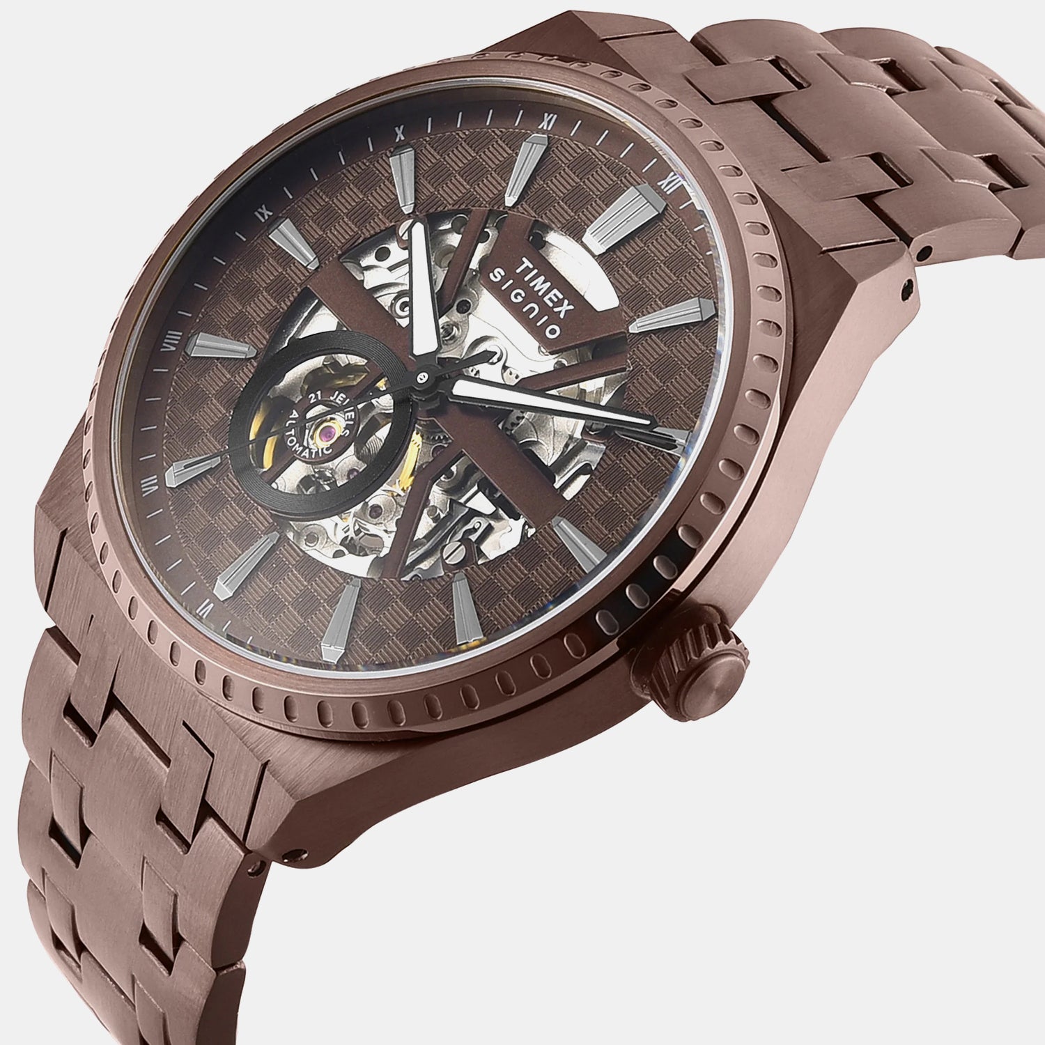 Signio Men Automatic Brown Dial Analog Stainless Steel Watch TWEG34002