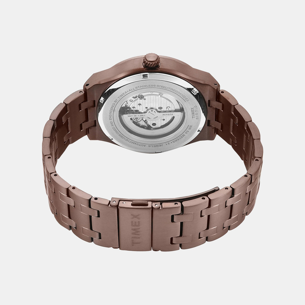 Signio Men Automatic Brown Dial Analog Stainless Steel Watch TWEG34002