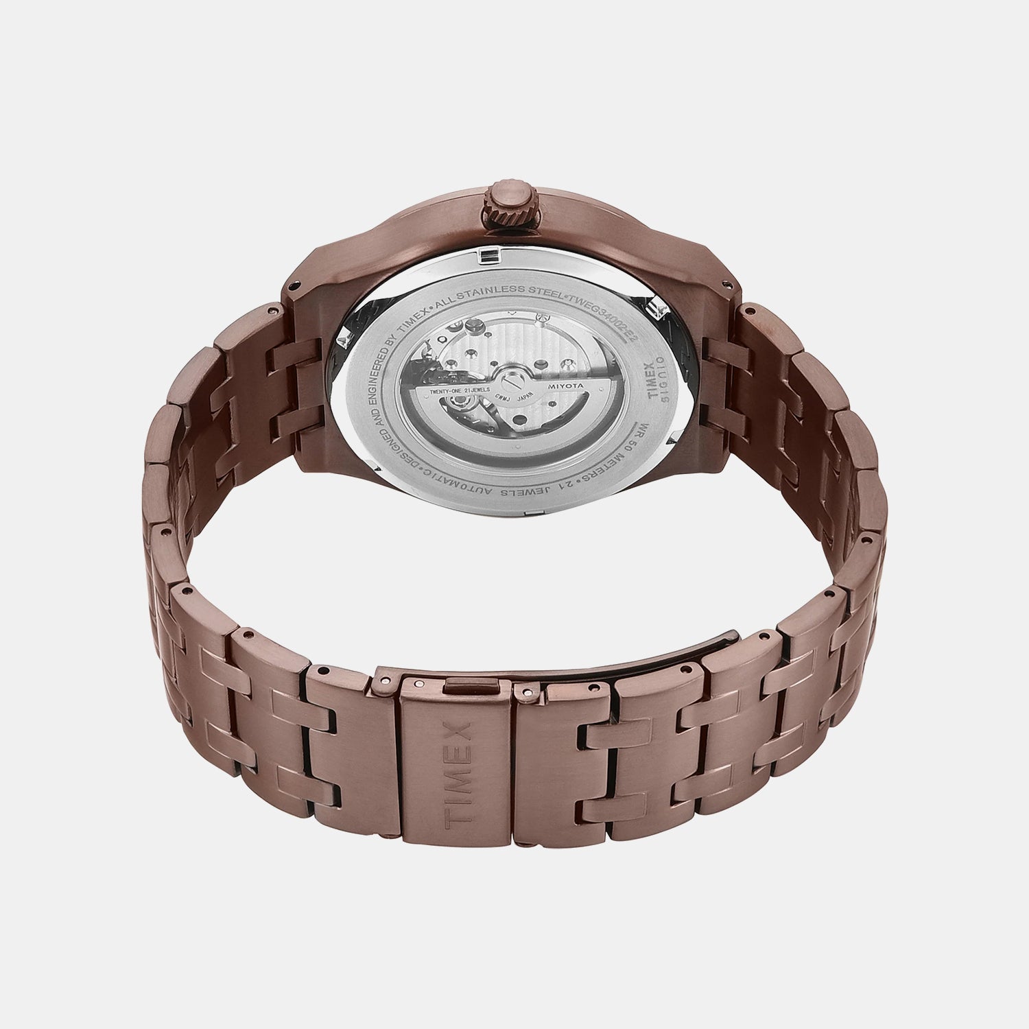 Signio Men Automatic Brown Dial Analog Stainless Steel Watch TWEG34002