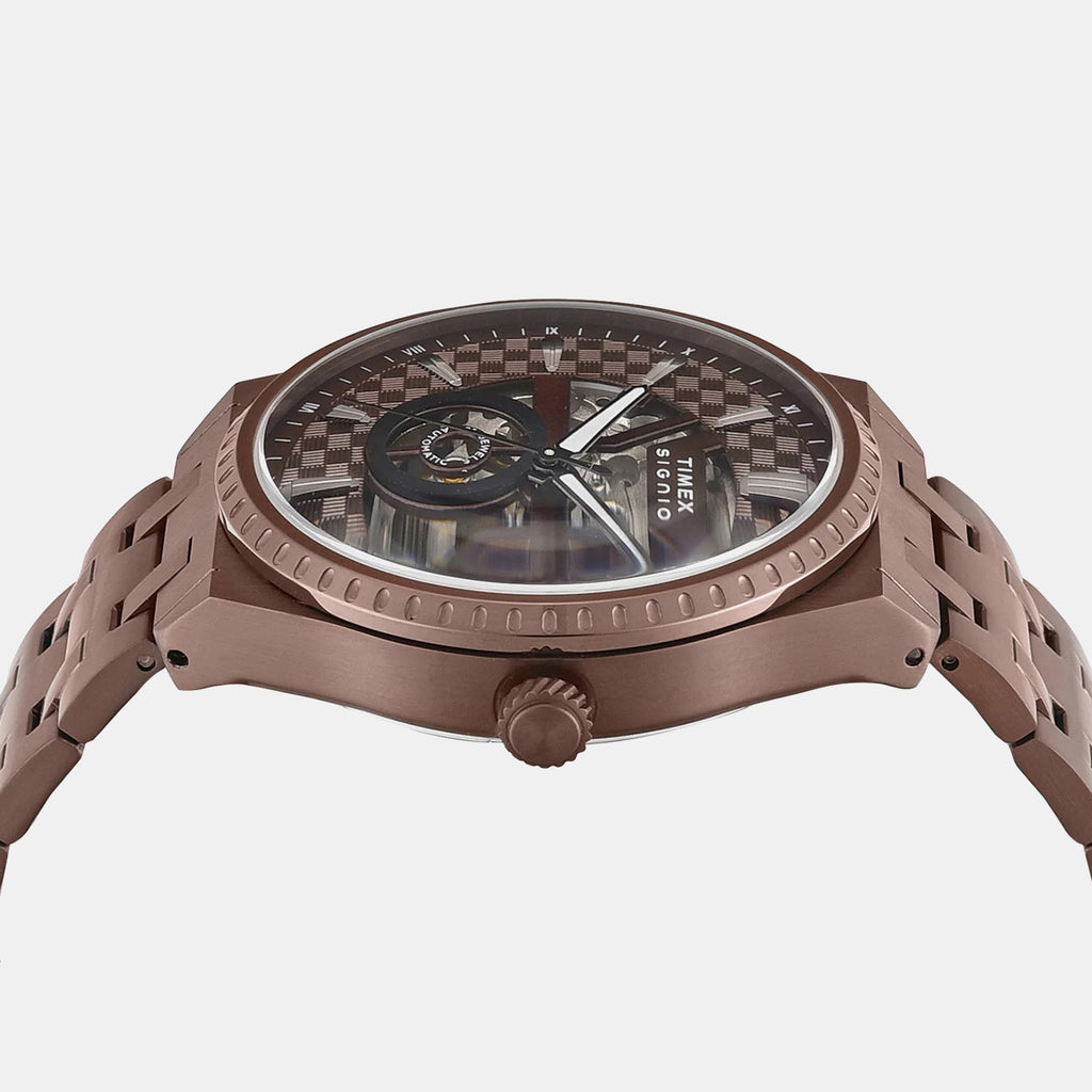 Signio Men Automatic Brown Dial Analog Stainless Steel Watch TWEG34002