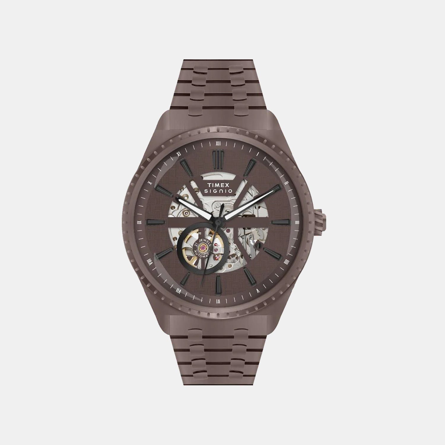 Signio Men Automatic Brown Dial Analog Stainless Steel Watch TWEG34002