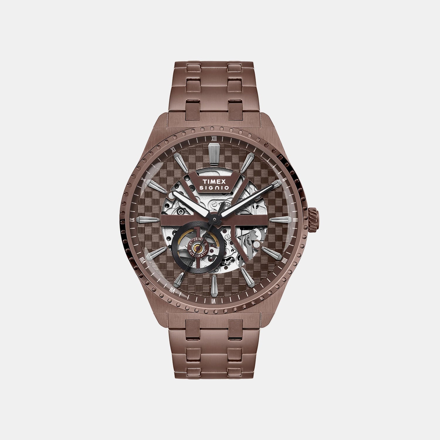 Signio Men Automatic Brown Dial Analog Stainless Steel Watch TWEG34002