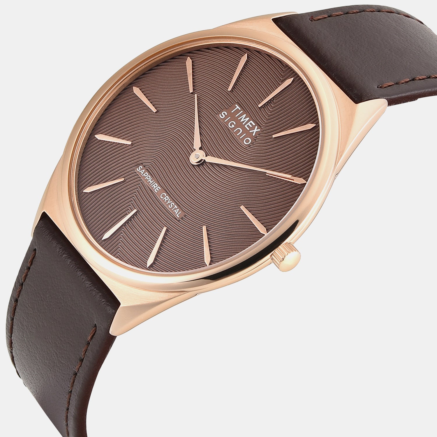 Signio Men Quartz Brown Dial Analog Leather Watch TWEG34200
