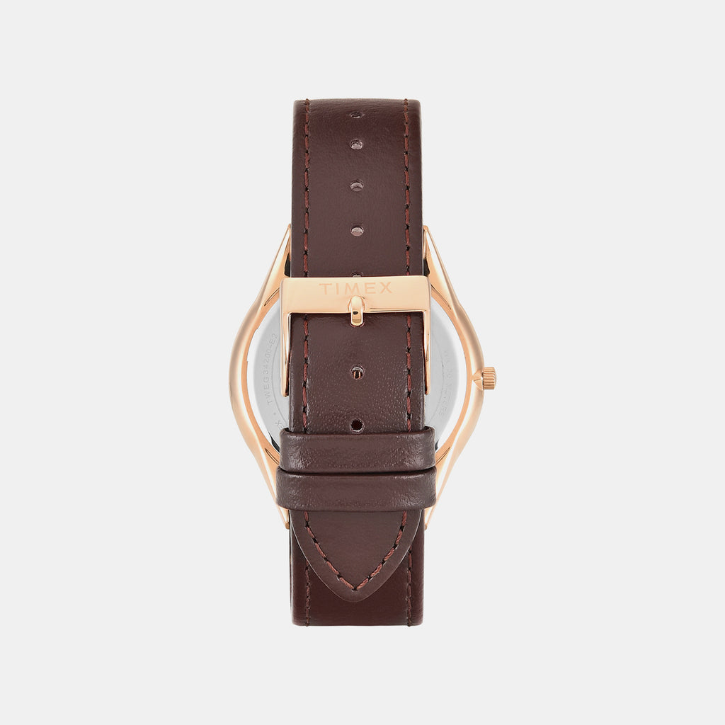 Signio Men Quartz Brown Dial Analog Leather Watch TWEG34200