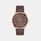 Signio Men Quartz Brown Dial Analog Leather Watch TWEG34200