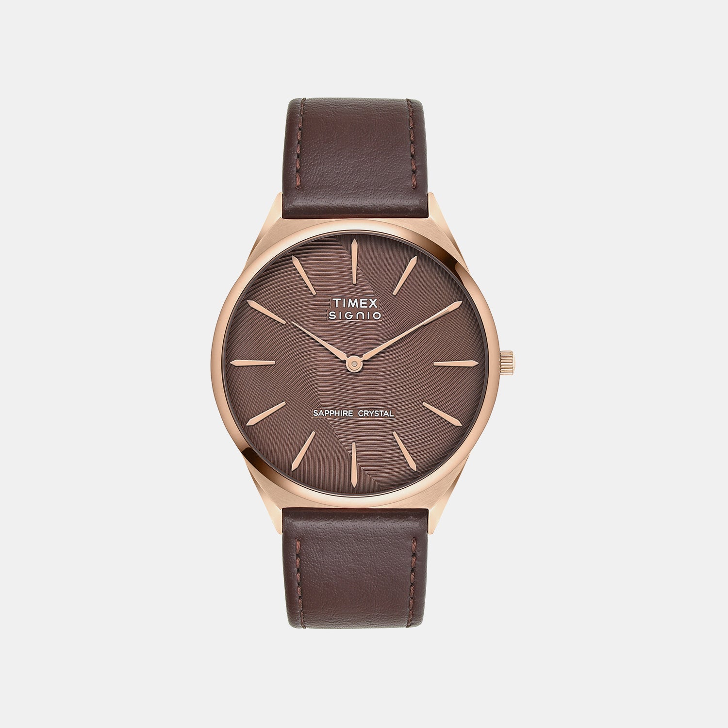 Signio Men Quartz Brown Dial Analog Leather Watch TWEG34200