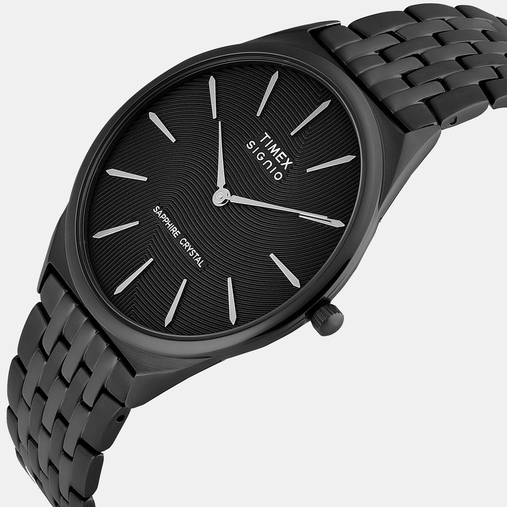 Signio Men Quartz Black Dial Analog Stainless Steel Watch TWEG34201