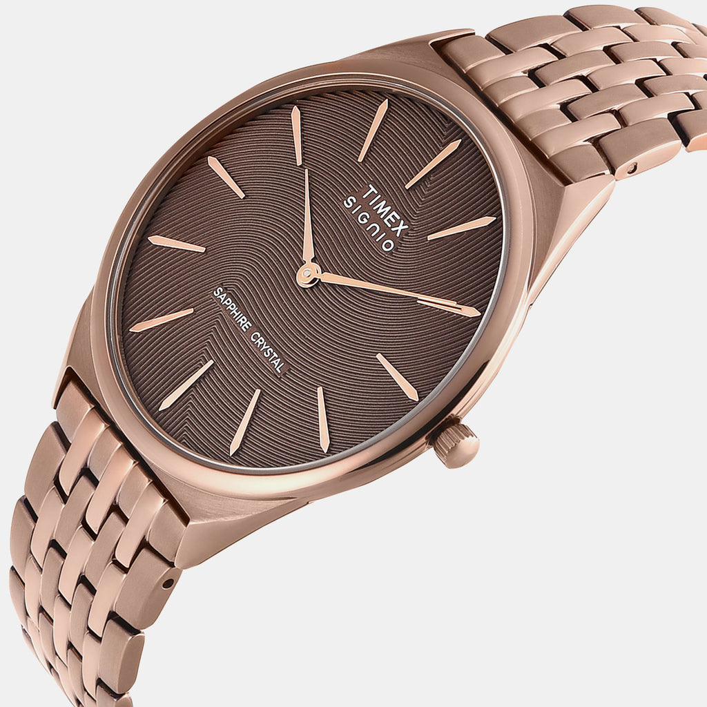Signio Men Quartz Brown Dial Analog Stainless Steel Watch TWEG34202