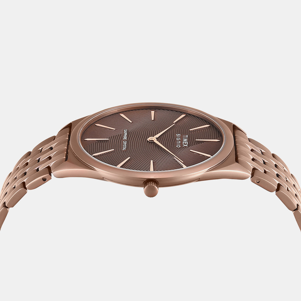 Signio Men Quartz Brown Dial Analog Stainless Steel Watch TWEG34202