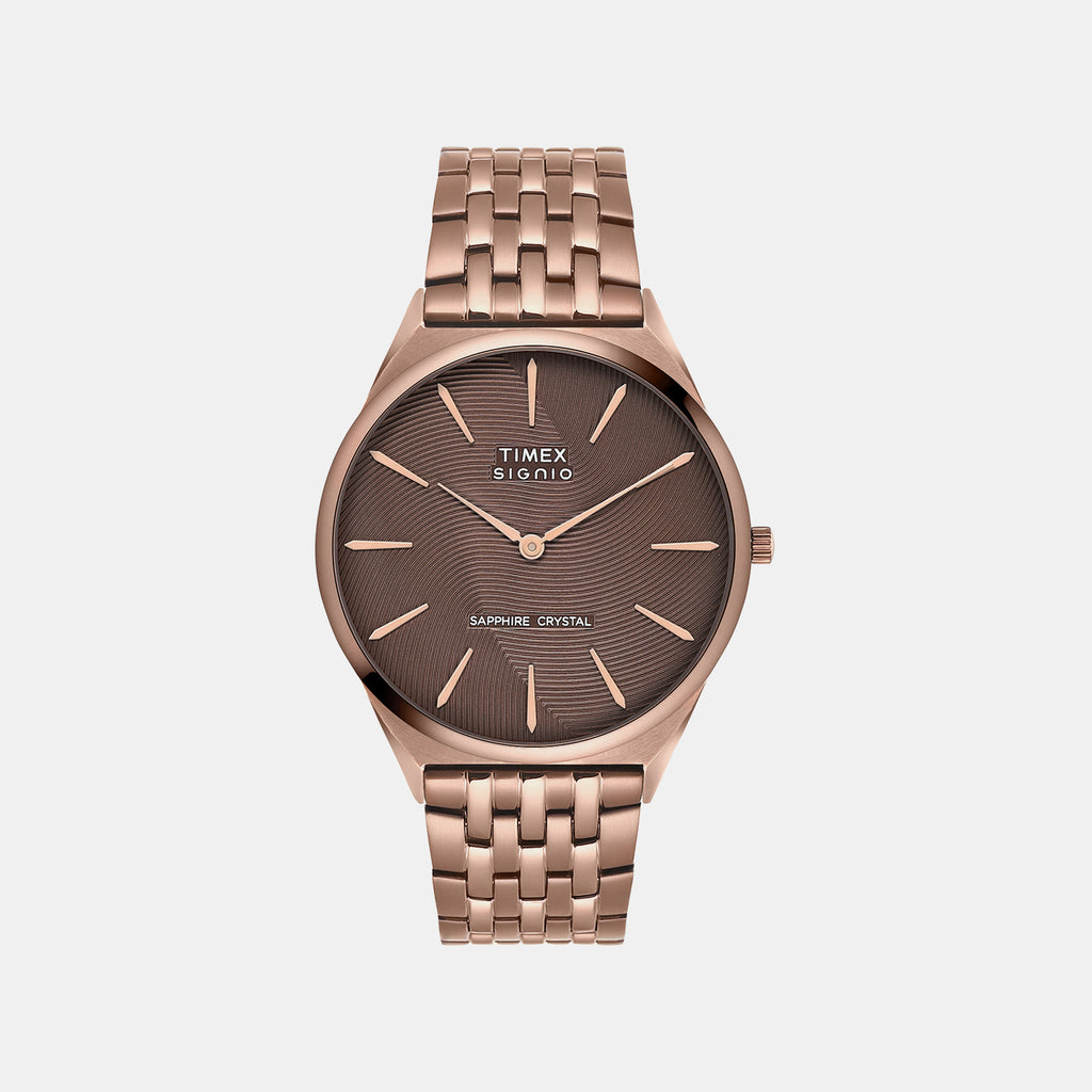 Signio Men Quartz Brown Dial Analog Stainless Steel Watch TWEG34202