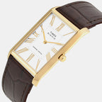 Signio Men Quartz White Dial Analog Leather Watch TWEG34300