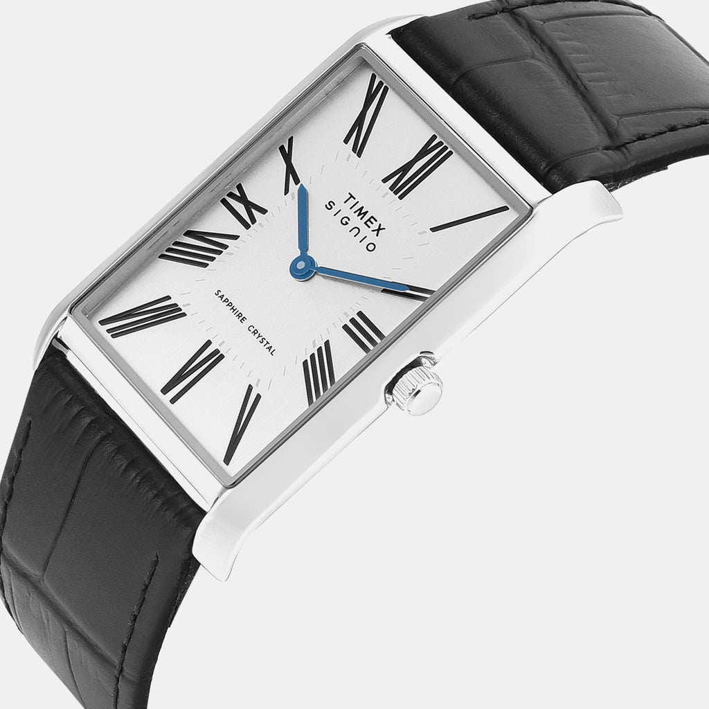 Signio Men Quartz White Dial Analog Leather Watch TWEG34301
