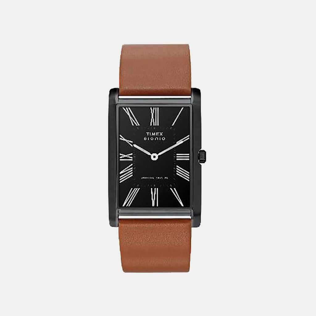 Signio Men Quartz Black Dial Analog Leather Watch TWEG34302