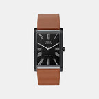 Signio Men Quartz Black Dial Analog Leather Watch TWEG34302