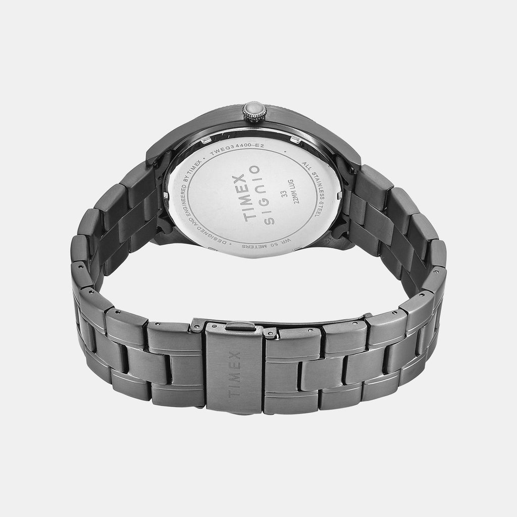 Signio Men Quartz Grey Dial Multi-Function Stainless Steel Watch TWEG34400