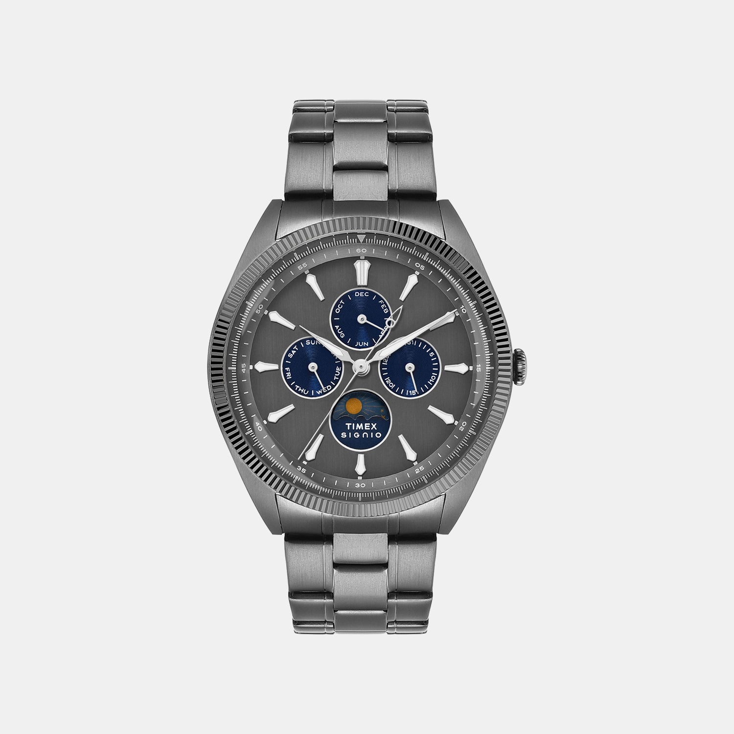 Signio Men Quartz Grey Dial Multi-Function Stainless Steel Watch TWEG34400